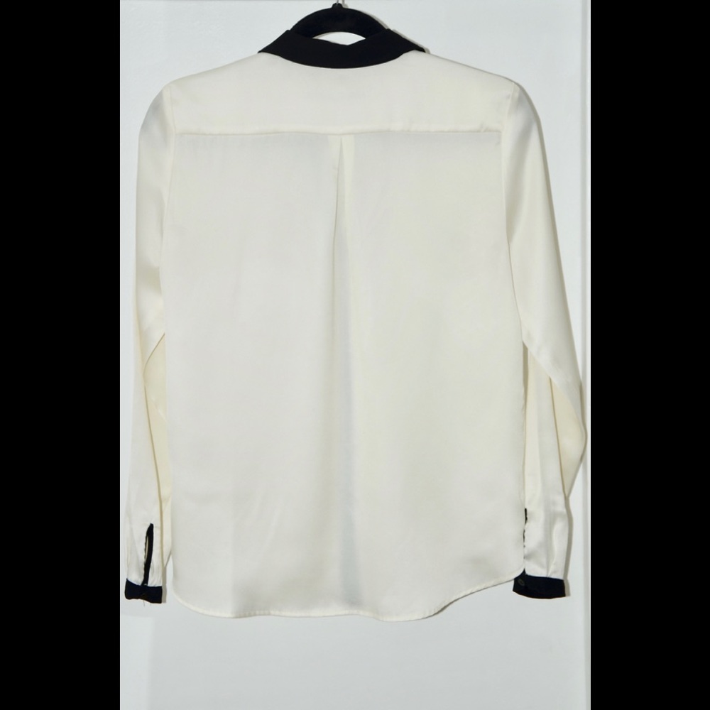 Zara Basic Black And Off-White Button-Down - image 3
